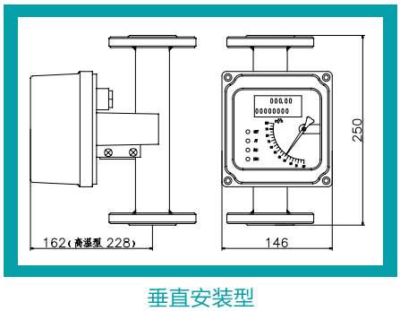 水平安裝金屬管浮子流量計垂直安裝示意圖