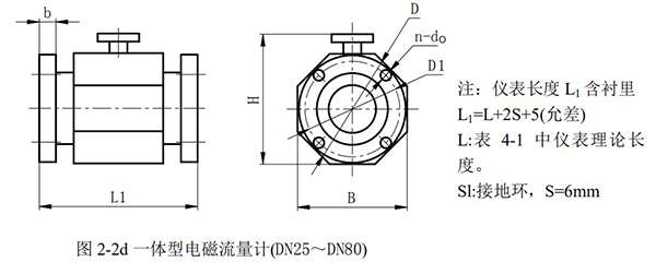 廢水流量計外形尺寸圖二